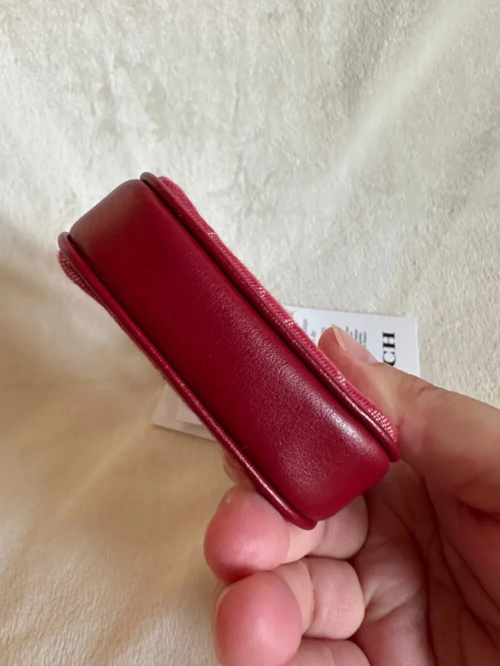 NWT! Coach Mini Nolita Bag Charm In Signature Denim Silver/True Red CDB23 - Picture 6 of 12